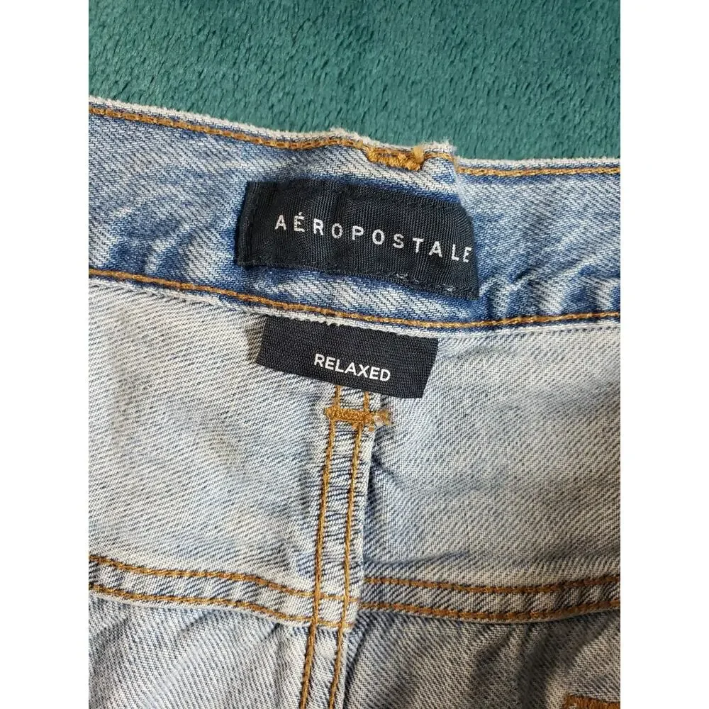 Aeropostale Jeans Size 40x32 Mens Blue Pants Stretch Mid Rise Relaxed Straight